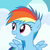 Size: 950x950 | Tagged: safe, screencap, rainbow dash, pegasus, pony, g4, parental glideance, cropped, cute, dashabetes, female, filly, filly rainbow dash, happy, hnnng, smiling, solo, spread wings, wings, younger