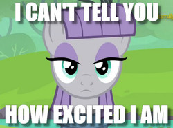 Size: 542x400 | Tagged: safe, edit, edited screencap, screencap, maud pie, earth pony, pony, g4, season 6, the gift of the maud pie, expressionless face, female, frown, image macro, impact font, mare, maud being maud, meme, solo