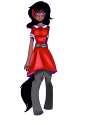 Size: 800x1000 | Tagged: safe, artist:deer-daniel, oc, oc only, oc:annie, satyr, clothes, dress, offspring, parent:king sombra, parent:queen umbra, simple background, solo, transparent background
