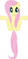 Size: 114x234 | Tagged: safe, artist:onil innarin, derpibooru exclusive, fluttershy, pony, g4, c:, cute, female, from above, looking at you, mare, on back, pixel art, shyabetes, simple background, smiling, solo, transparent background
