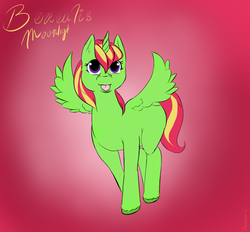 Size: 480x446 | Tagged: artist needed, safe, oc, oc only, oc:borealis, alicorn, pony, alicorn oc, cute, female, filly, gradient background, solo, tongue out