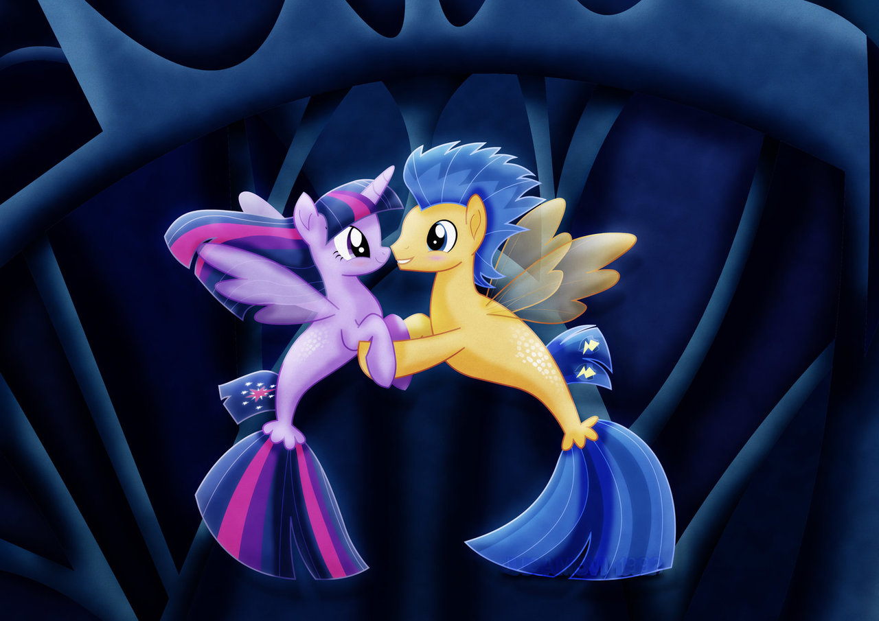 1445941 - safe, artist:jucamovi1992, flash sentry, twilight sparkle,  alicorn, pony, seapony (g4), my little pony: the movie, adventure in the  comments, female, fin wings, fins, flashlight, looking at each other, male,  movie