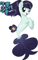 Size: 4190x6648 | Tagged: safe, artist:jhayarr23, coloratura, seapony (g4), g4, absurd resolution, female, open mouth, rara, seaponified, seapony coloratura, simple background, solo, species swap, trace, transparent background, vector
