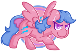 Size: 1024x674 | Tagged: safe, artist:ak4neh, firefly, g1, bow, cutie mark background, determined, female, raised hoof, simple background, solo, tail bow, transparent background