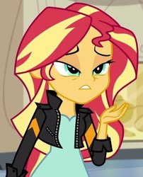 Size: 471x584 | Tagged: safe, screencap, sunset shimmer, equestria girls, g4, my little pony equestria girls: friendship games, cropped, female, lidded eyes, solo