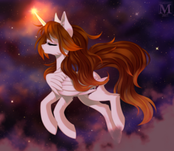 Size: 1200x1043 | Tagged: safe, artist:margony, oc, oc only, alicorn, pony, alicorn oc, brown mane, female, solo, white coat