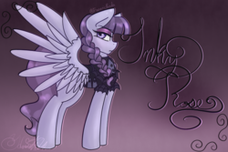 Size: 1500x1000 | Tagged: safe, artist:fanaticpanda, inky rose, pegasus, pony, g4, honest apple, clothes, female, mare, solo, spread wings, wings