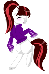 Size: 1441x2157 | Tagged: safe, artist:ohhoneybell, oc, oc only, earth pony, pony, clothes, eyes closed, female, mare, simple background, solo, tongue out, transparent background