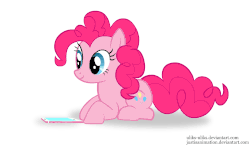 Size: 1174x681 | Tagged: safe, artist:justisanimation, artist:uliks-uliks, pinkie pie, earth pony, pony, g4, animated, blinking, boop, cracked, cracks, crying, cute, damaged, destroyed, diapinkes, female, flash, frown, gif, horse problems, iphone, mare, nose wrinkle, oops, open mouth, prone, sad, sadorable, simple background, smiling, solo, teary eyes, weapons-grade cute, white background, wide eyes
