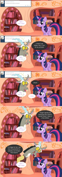 Size: 1280x3618 | Tagged: safe, artist:hakunohamikage, discord, twilight sparkle, alicorn, pony, ask-princesssparkle, g4, ask, fourth wall, golden oaks library, tumblr, twilight sparkle (alicorn)