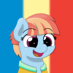 Size: 1000x1000 | Tagged: safe, artist:ljdamz1119, windy whistles, pony, g4, cute, female, rainbow background, solo, windybetes