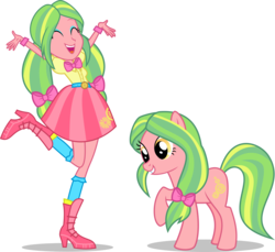 Size: 9500x8714 | Tagged: safe, artist:limedazzle, lemon zest, earth pony, human, pony, equestria girls, g4, absurd resolution, alternate hairstyle, boots, clothes, eyes closed, female, happy, high heel boots, human ponidox, mare, self ponidox, shoes, show accurate, simple background, socks, solo, transparent background, vector