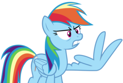 Size: 7457x5000 | Tagged: safe, artist:frownfactory, rainbow dash, pegasus, pony, g4, parental glideance, absurd resolution, angry, female, simple background, solo, transparent background, vector, wing hands, wings