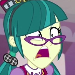 Size: 470x471 | Tagged: safe, screencap, juniper montage, equestria girls, g4, mirror magic, spoiler:eqg specials, angry, cropped, female, glasses, shrunken pupils, solo