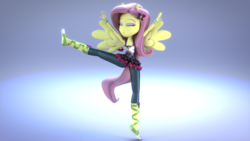 Size: 3840x2160 | Tagged: safe, artist:efk-san, fluttershy, equestria girls, equestria girls specials, g4, my little pony equestria girls: dance magic, 3d, ballet, ballet slippers, clothes, eyes closed, female, high res, ponied up, skirt, solo