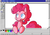 Size: 640x452 | Tagged: safe, artist:amazingmollusk, pinkie pie, earth pony, pony, g4, cute, diapinkes, female, fourth wall, looking at you, mare, microsoft windows, mouth hold, ms paint, paintbrush, pie daily, smiling, solo, windows 98