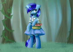 Size: 1600x1137 | Tagged: safe, artist:nika-rain, oc, oc only, oc:spacelight, semi-anthro, g4, clothes, cottagecore, cute, dress, female, forest, mare, multiple variants, ocbetes, puffy sleeves, socks, solo