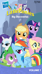 Size: 530x930 | Tagged: artist needed, safe, edit, applejack, fluttershy, rainbow dash, rarity, spike, twilight sparkle, dragon, g4, fisher price little people, parody, vhs