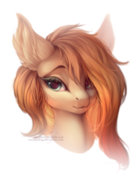 Size: 779x1001 | Tagged: safe, artist:rrusha, oc, oc only, pony, bust, cute, ear fluff, looking at you, portrait, simple background, solo, white background