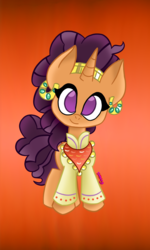 Size: 720x1200 | Tagged: safe, artist:snakeythingy, saffron masala, pony, g4, female, gradient background, looking at you, solo