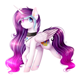 Size: 2000x2000 | Tagged: safe, artist:magicalbrownie, oc, oc only, oc:heart light, oc:magical brownie, alicorn, pony, alicorn oc, chest fluff, colored pupils, ear piercing, earring, female, fusion, heterochromia, high res, jewelry, looking at you, mare, piercing, simple background, solo, transparent background, walking, wing fluff