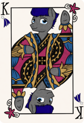 Size: 1024x1500 | Tagged: safe, artist:nyosuke-higashicata, oc, oc only, oc:night air, pegasus, pony, color, king, playing card, solo