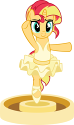 Size: 3548x6000 | Tagged: safe, artist:orin331, sunset shimmer, pony, unicorn, a royal problem, equestria girls, g4, absurd resolution, ballerina, clothes, clothes swap, cute, dancing, dress, female, mare, shimmerina, simple background, smiling, solo, transparent background, tutu, vector