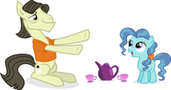 Size: 3453x1818 | Tagged: safe, artist:punzil504, petunia paleo, theodore donald "donny" kerabatsos, earth pony, pony, g4, clothes, con air, crossover, duo, female, filly, garland greene, male, not creepy, simple background, smiling, stallion, steve buscemi, transparent background, vector, we are going to hell
