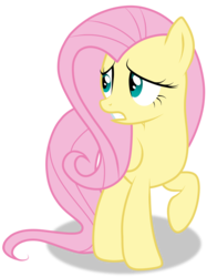 Size: 2048x2732 | Tagged: safe, artist:prismaticstars, fluttershy, pony, g4, the saddle row review, female, high res, raised hoof, simple background, solo, transparent background, vector, worried