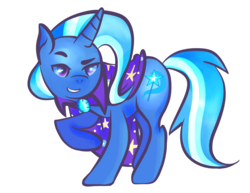 Size: 1280x987 | Tagged: safe, artist:lionsca, trixie, pony, unicorn, g4, female, grin, simple background, smiling, solo, transparent background