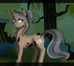 Size: 3640x3249 | Tagged: safe, artist:yumeyuuheii, oc, oc only, oc:ouija, pony, unicorn, concave belly, female, high res, mare, solo, tree