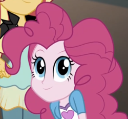 Size: 483x449 | Tagged: safe, screencap, pinkie pie, sunset shimmer, equestria girls, equestria girls specials, g4, my little pony equestria girls: movie magic, cropped, cute, diapinkes, looking at you