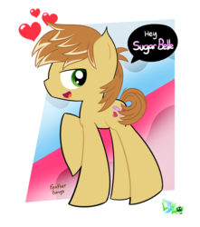 Size: 993x1123 | Tagged: safe, artist:cloudyzu, feather bangs, earth pony, pony, g4, hard to say anything, heart, male, solo, stallion