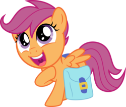 Size: 5765x4900 | Tagged: safe, artist:osipush, scootaloo, pegasus, pony, g4, parental glideance, absurd resolution, cute, cutealoo, excited, female, filly, happy, simple background, solo, transparent background, vector