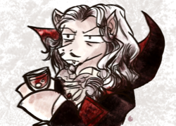 Size: 721x516 | Tagged: safe, artist:kna, pony, vampire, alcohol, bust, castlevania, castlevania: symphony of the night, dracula, fangs, glass, hoof hold, ponified, portrait, solo, what is a man, wine, wine glass