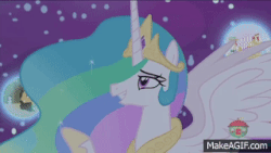 Size: 320x180 | Tagged: safe, screencap, doctor whooves, princess celestia, time turner, alicorn, pony, a royal problem, g4, animated, bust, dream orbs, dream realm, dream walker celestia, female, flailing, gif, mare, solo, spread wings, statue, weeping angel, wings