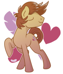 Size: 881x1035 | Tagged: safe, artist:adurna, feather bangs, earth pony, pony, g4, hard to say anything, male, simple background, smiling, solo, white background