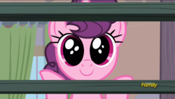 Size: 1920x1080 | Tagged: safe, screencap, sugar belle, pony, g4, hard to say anything, big eyes, cute, discovery family logo, faic, female, mare, smiling, solo, staring into your soul, sugarbetes