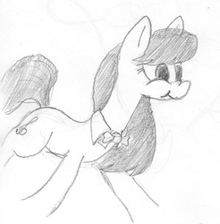 Size: 562x570 | Tagged: safe, artist:t72b, octavia melody, earth pony, pony, g4, cute, female, grayscale, monochrome, nose wrinkle, scrunchy face, sketch, smiling, solo, traditional art