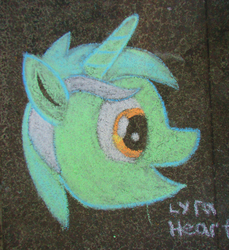 Size: 3864x4218 | Tagged: safe, artist:malte279, lyra heartstrings, pony, g4, absurd resolution, chalk drawing, traditional art