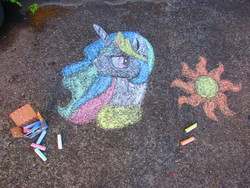 Size: 5152x3864 | Tagged: safe, artist:malte279, princess celestia, pony, g4, absurd resolution, chalk drawing, traditional art