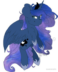 Size: 651x800 | Tagged: safe, artist:awevacado, princess luna, alicorn, pony, g4, female, flying, looking at you, simple background, solo, white background