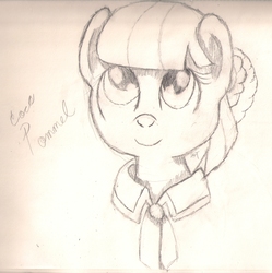 Size: 1692x1700 | Tagged: safe, artist:silversthreads, coco pommel, earth pony, pony, g4, bust, daily sketch, female, mare, portrait, sketch, solo, traditional art