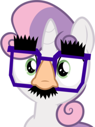Size: 5296x7102 | Tagged: safe, artist:pink1ejack, sweetie belle, pony, unicorn, g4, hard to say anything, absurd resolution, disguise, female, filly, glasses, groucho mask, simple background, solo, transparent background, vector