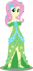 Size: 3717x8025 | Tagged: safe, artist:sugar-loop, fluttershy, equestria girls, g4, absurd resolution, clothes, dress, female, flower, flower in hair, gala dress, grand galloping gala, simple background, solo, transparent background