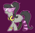Size: 1780x1684 | Tagged: safe, artist:/d/non, octavia melody, earth pony, pony, g4, 30 minute art challenge, accessory, alternate hairstyle, clothes, female, fishnet stockings, glasses, headphones, mare, ponytail, purple background, simple background, socks, solo, striped socks, visor