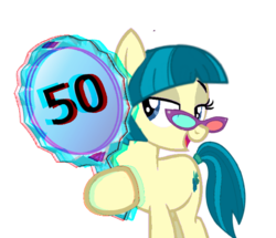 Size: 579x498 | Tagged: safe, artist:trini-mite, derpibooru exclusive, juniper montage, pony, equestria girls, equestria girls specials, g4, my little pony equestria girls: mirror magic, 3-d glasses, 3d, 3d glasses, anaglyph 3d, equestria girls ponified, female, milestone, mirror, ponified, simple background, solo, transparent background, vector