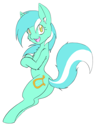 Size: 1471x1956 | Tagged: safe, alternate version, artist:steelsoul, lyra heartstrings, pony, g4, butt, cutie, female, missing horn, plot, simple background, smiling, solo, transparent background