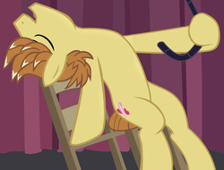 Size: 6000x4551 | Tagged: safe, artist:frownfactory, feather bangs, earth pony, pony, g4, hard to say anything, absurd resolution, chair, cutie mark, happy, male, missing cutie mark, rope, solo, stupid sexy feather bangs, vector