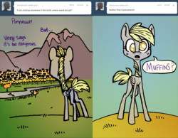 Size: 2014x1562 | Tagged: safe, artist:quintessentially-peculiar, derpy hooves, pegasus, pony, tumblr:ask little derpy, g4, ask, butt, comic, female, plot, solo, tumblr